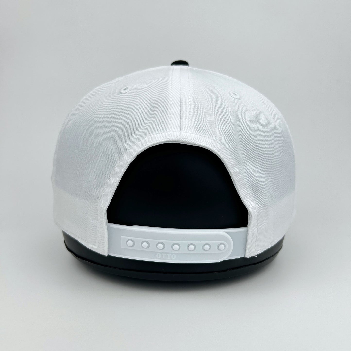 White cap on a gray background