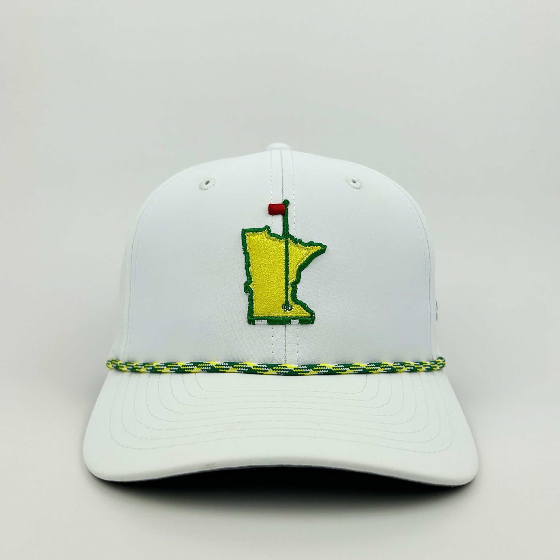 Minnesota Golf logo on white golf hat
