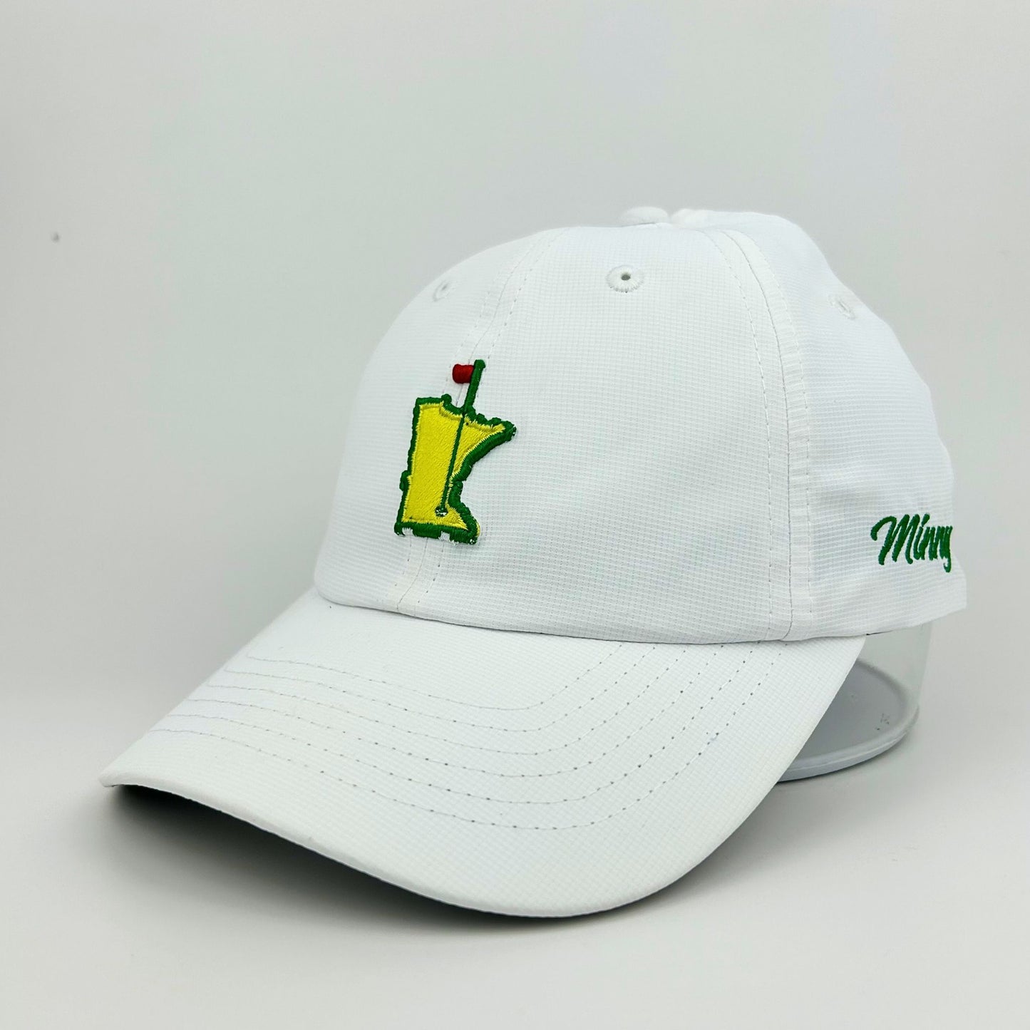 Womens white Minnesota Masters hat  side angle view