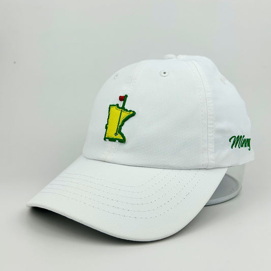 Womens white Minnesota Masters hat  side angle view