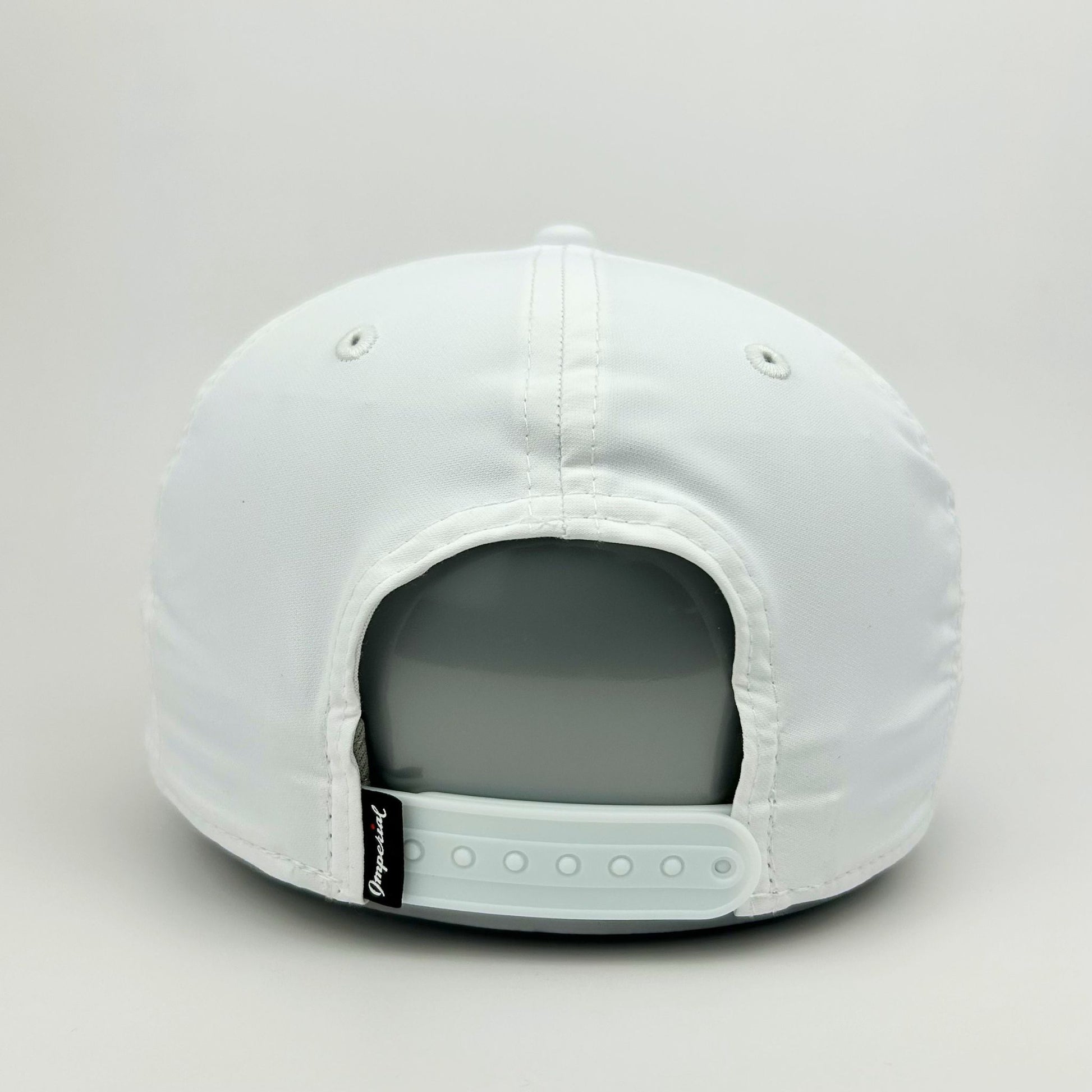 Light blue cap with a brand logo on a gray background