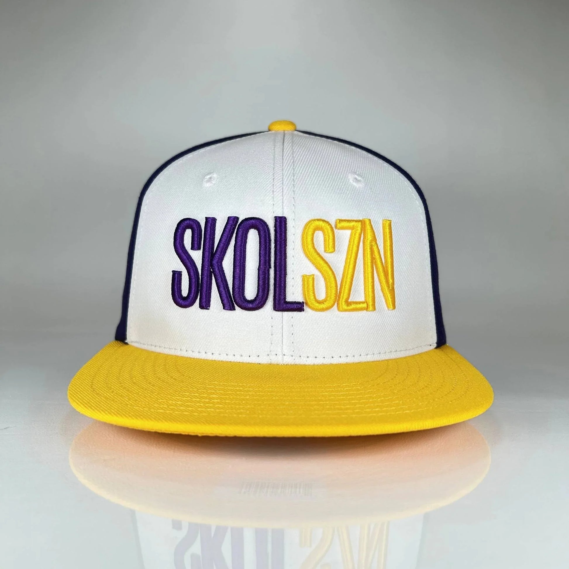 SKOLSZN Flat Bill Snapback – Minnesota Football Inspired (Purple/White/Yellow) - Minny Golf Co