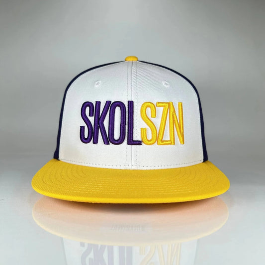 SKOLSZN Flat Bill Snapback – Minnesota Football Inspired (Purple/White/Yellow) - Minny Golf Co