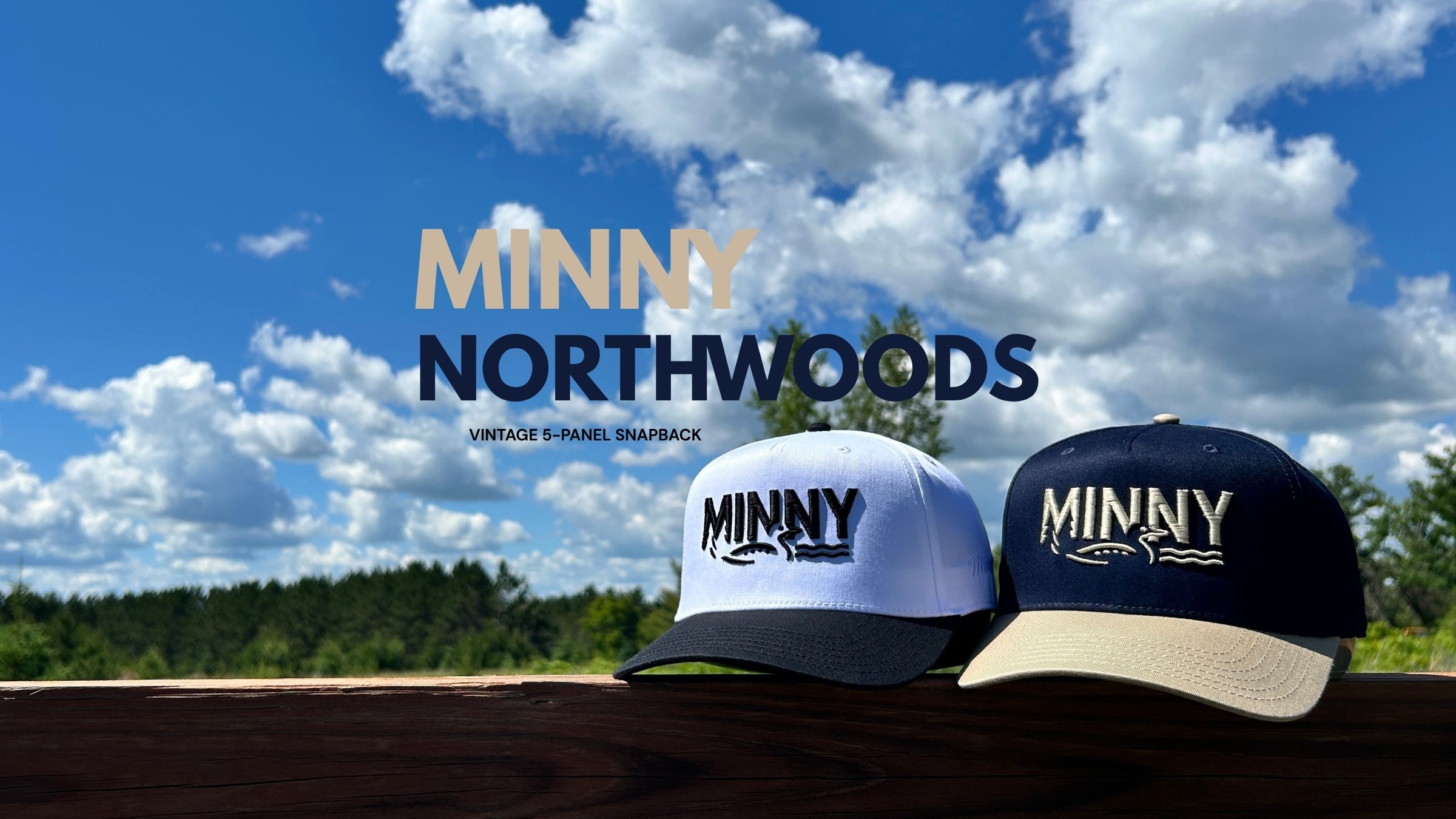 Minny Northwoods hats in front of a sunny landscape